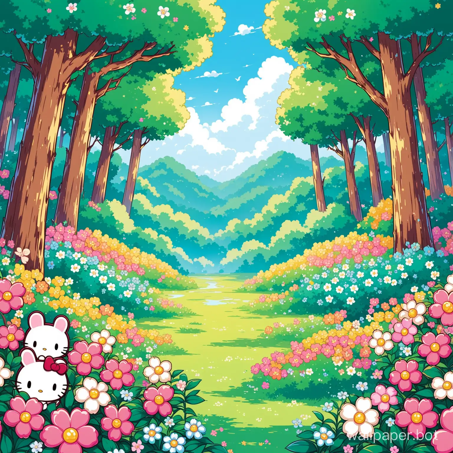 Enchanting-Floral-Forest-with-Sanrio-Characters
