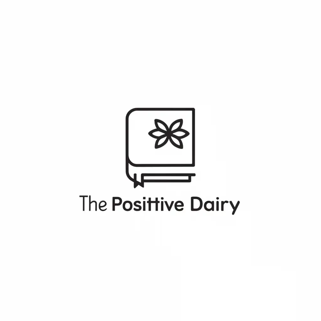 a logo design,with the text "The positive dairy", main symbol:dairy book,Minimalistic,clear background