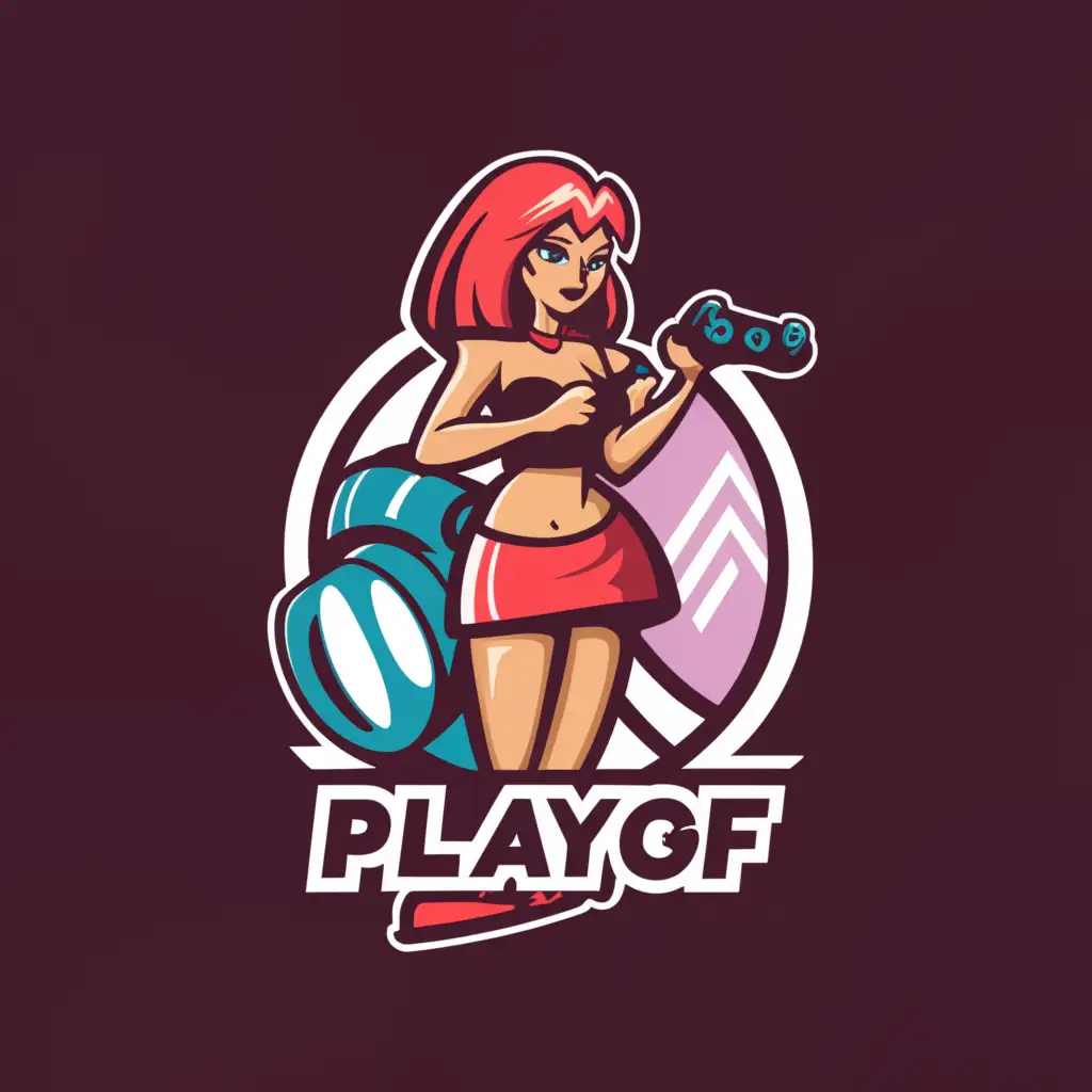 LOGO-Design-For-Playgf-Modern-and-Alluring-Cam-Girl-Theme-with-Short-Skirt-Element