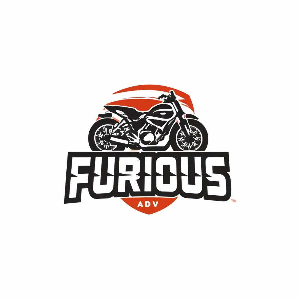 a logo design,with the text "Furious.adv", main symbol:Motorbike,Minimalistic,be used in Travel industry,clear background