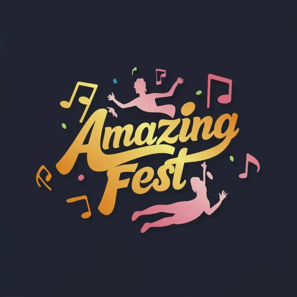 LOGO-Design-For-Amazing-Fest-Vibrant-Colors-with-Dynamic-Musical-Notes-and-Dance-Silhouettes