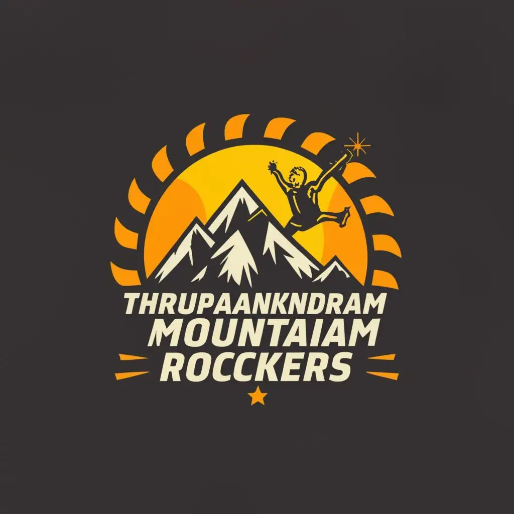 LOGO-Design-For-Thiruparankundram-Mountain-Rockers-Dynamic-Hillside-Silhouette-with-Playful-Sun-Accents
