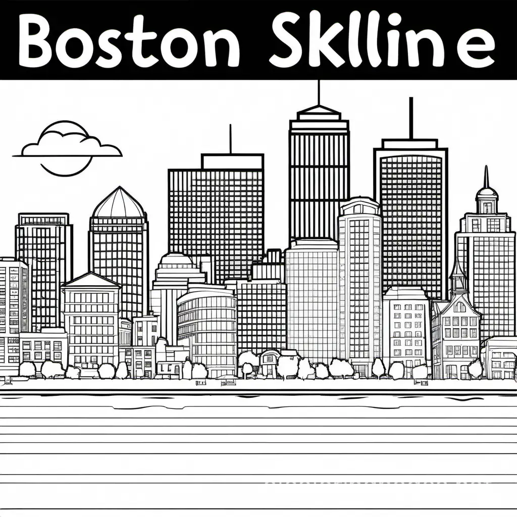 Boston-Skyline-Coloring-Page-Simplistic-Line-Art-on-White-Background