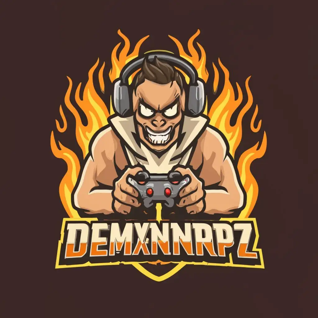LOGO-Design-for-DemxnRipz-Tan-Skin-Killer-Gaming-Text-on-Moderate-Fire-Background