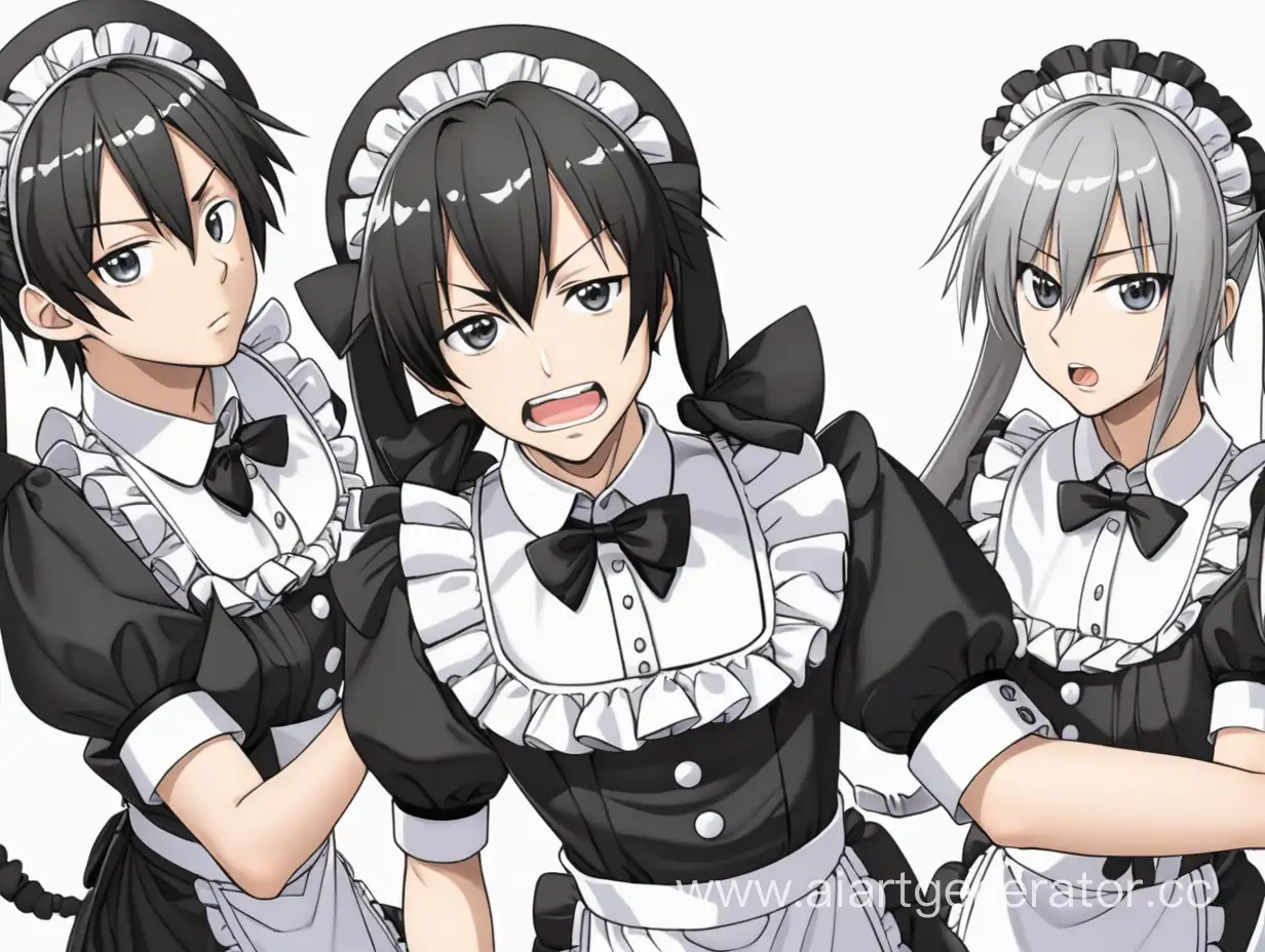 Quirky-Anime-Trio-Dressed-in-Maid-Costumes