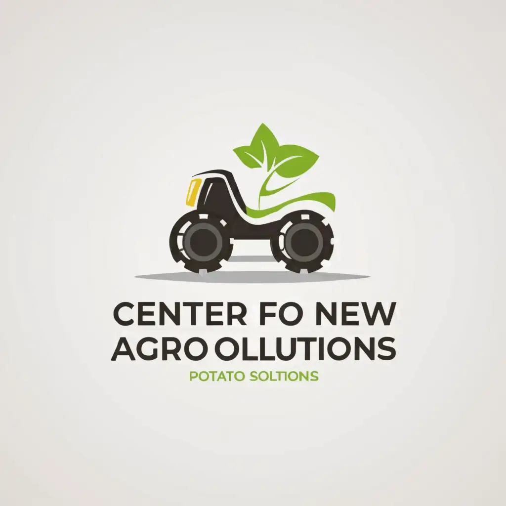 a logo design,with the text "Center for New Agro Solutions", main symbol:four-wheeled robot in a potato field,Moderate,be used in Technology industry,clear background