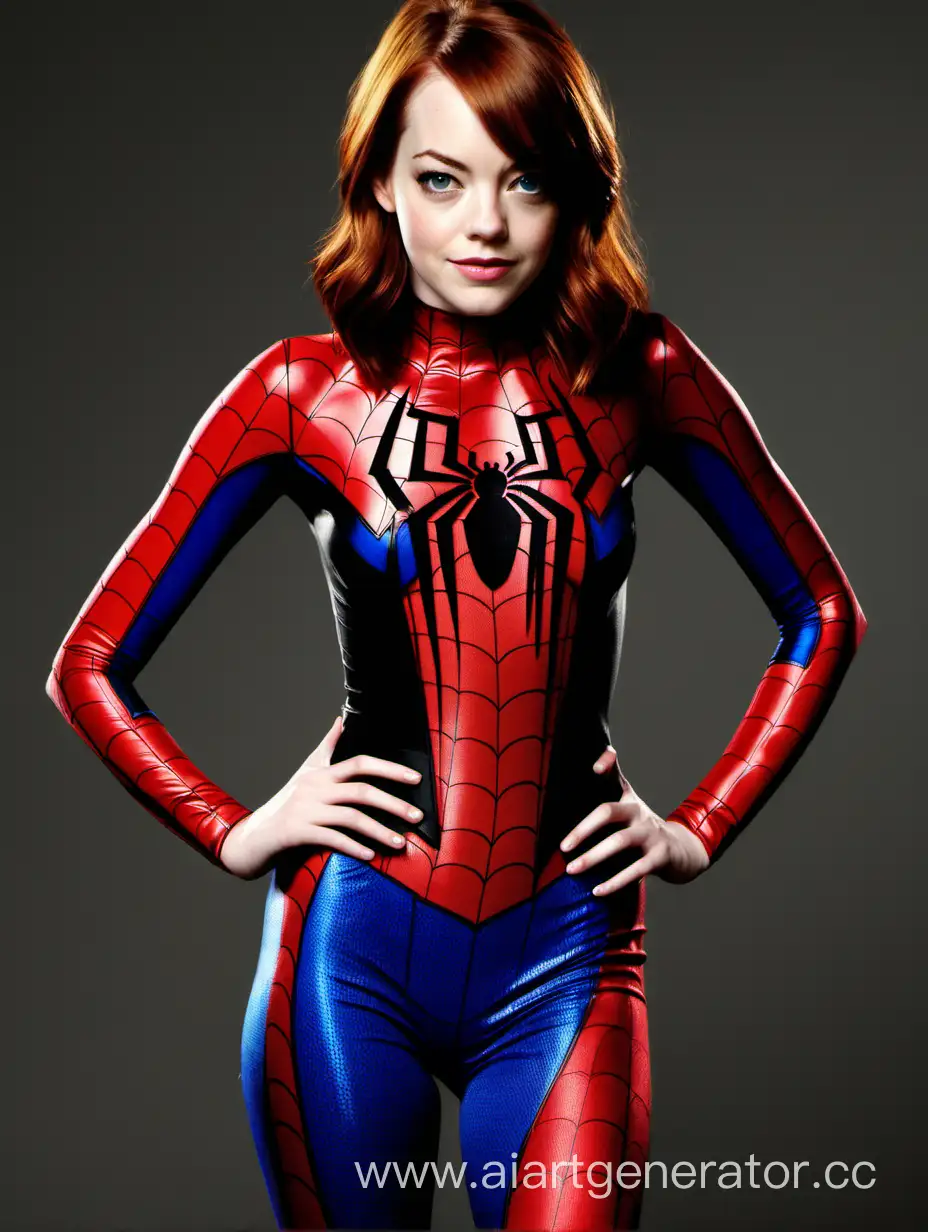 Emma Stone (35 years old) in a sexy spider man costume