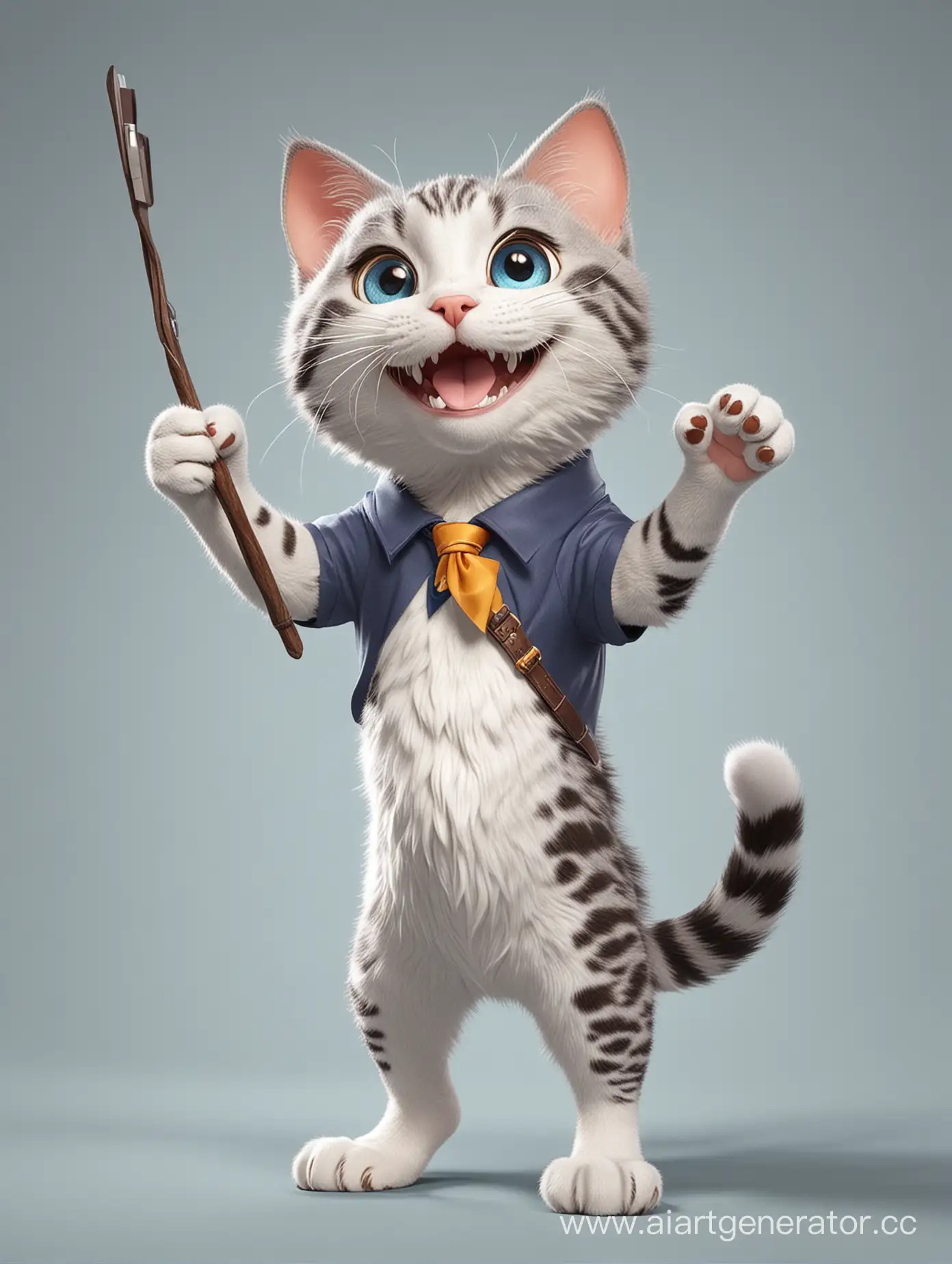 Joyful-Cat-Mascot-with-Pointer-Playful-Feline-Guide