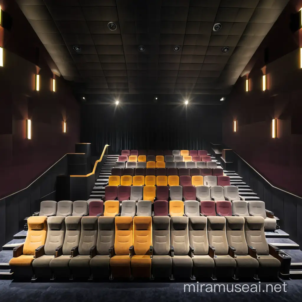 Modern Cinema Hall with Revamped Ceiling and Wall Design