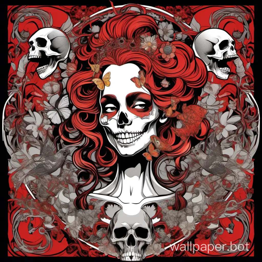 Pop-Art-Skull-Venus-with-Fluid-Iron-Crown-and-Wild-Floral-Surroundings