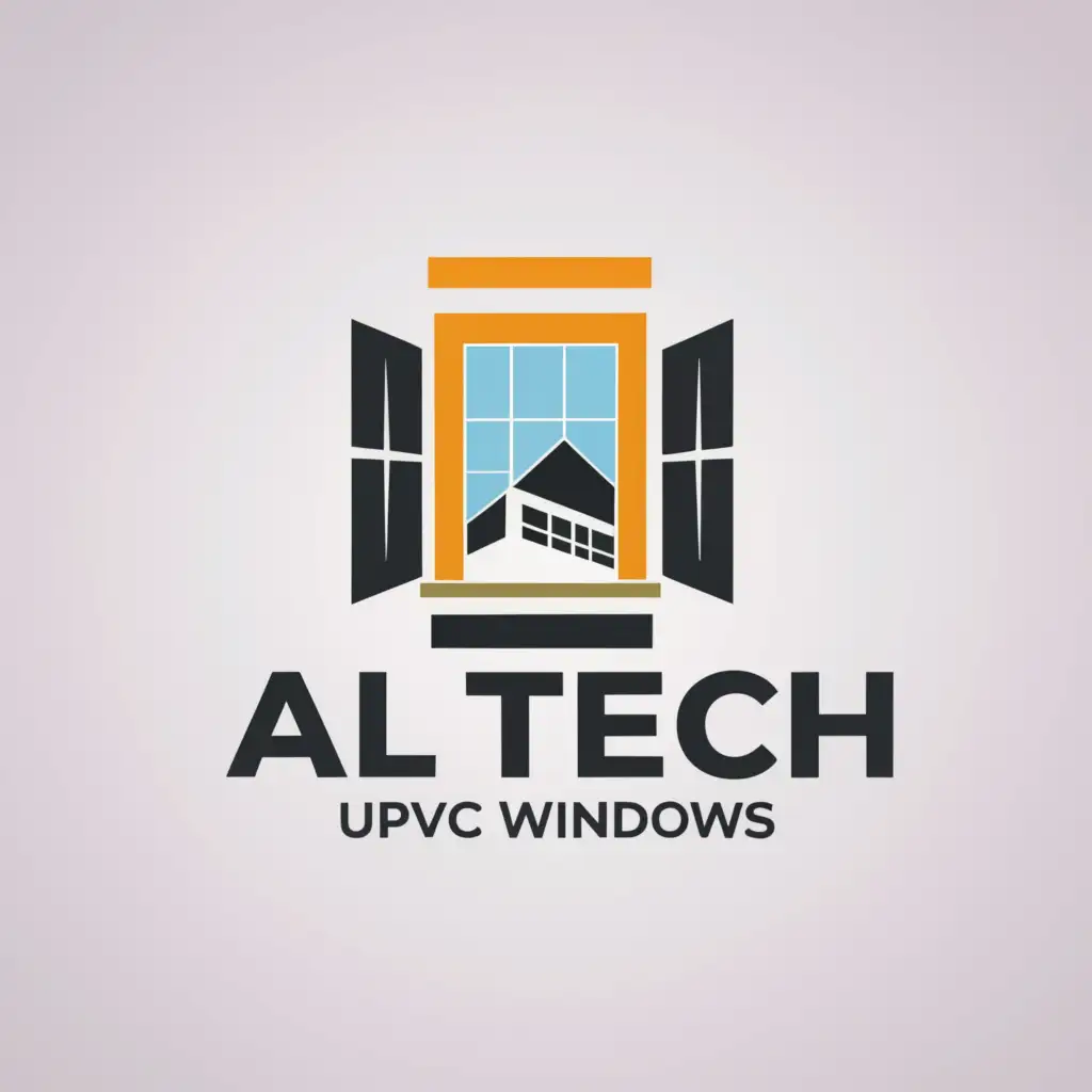 a logo design,with the text "AL TECH UPVC WINDOWS", main symbol:WINDOWS,Moderate,be used in Construction industry,clear background