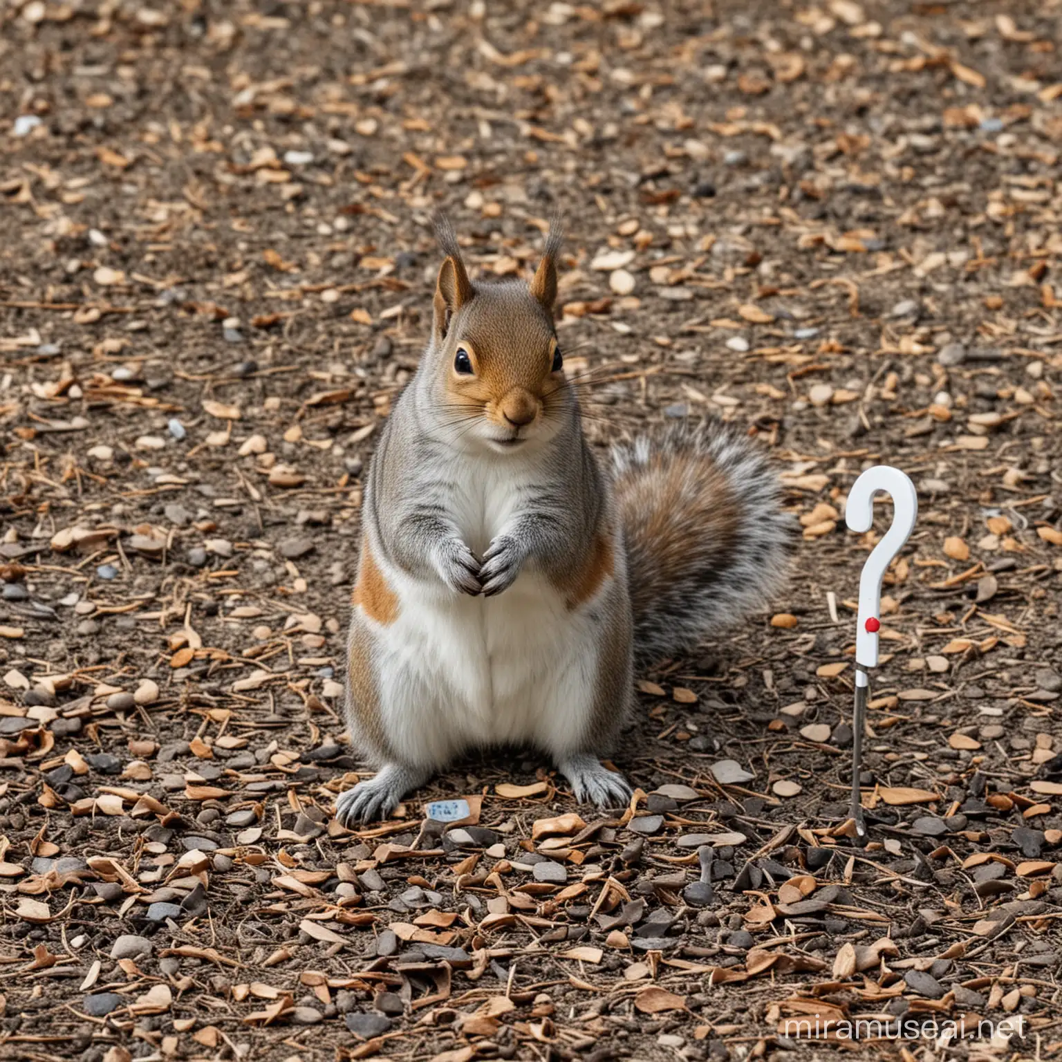 squirrel, question markers
