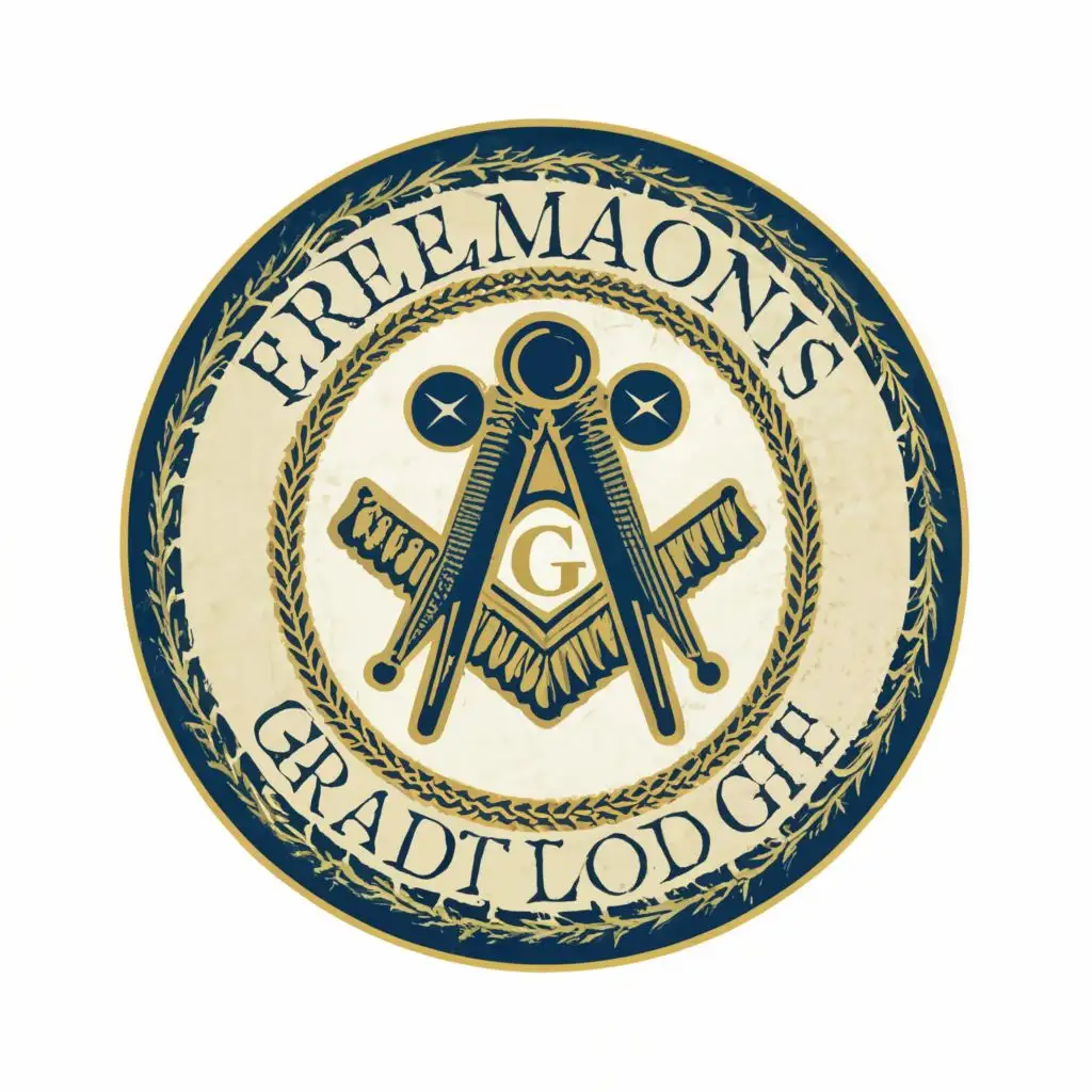 LOGO-Design-For-Freemasons-Symbolic-Emblem-of-Grand-Lodge-with-Text-Typography