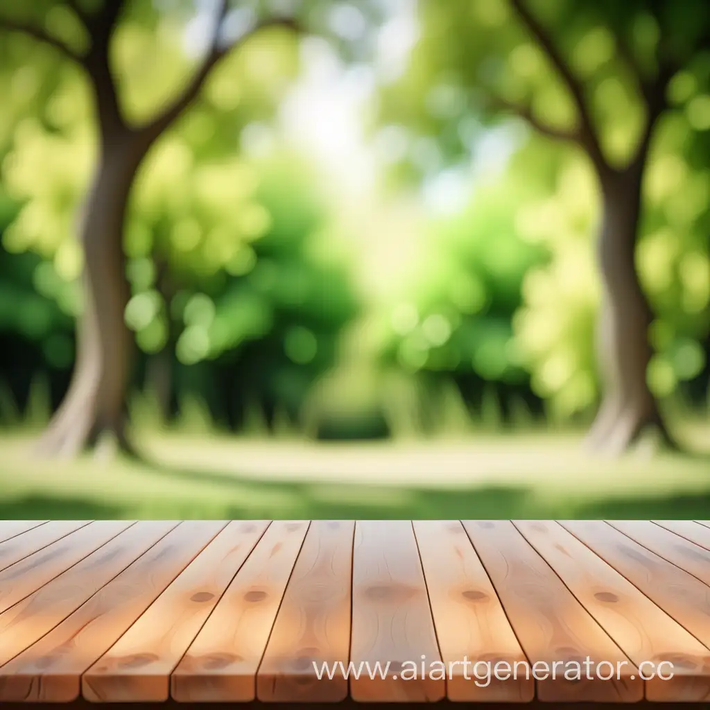 Rustic-Wooden-Table-in-Nature-Tranquil-Setting-for-Outdoor-Dining