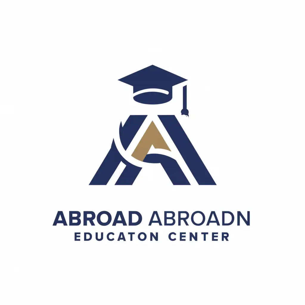 a logo design,with the text "Abroad education center", main symbol:Education about study abroad,complex,be used in Education industry,clear background