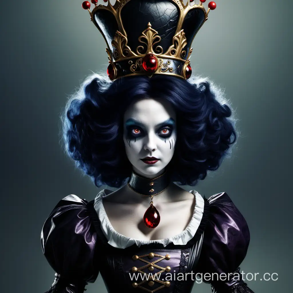 Mysterious-Black-Queen-Illustration-in-Alice-in-Wonderland-Theme