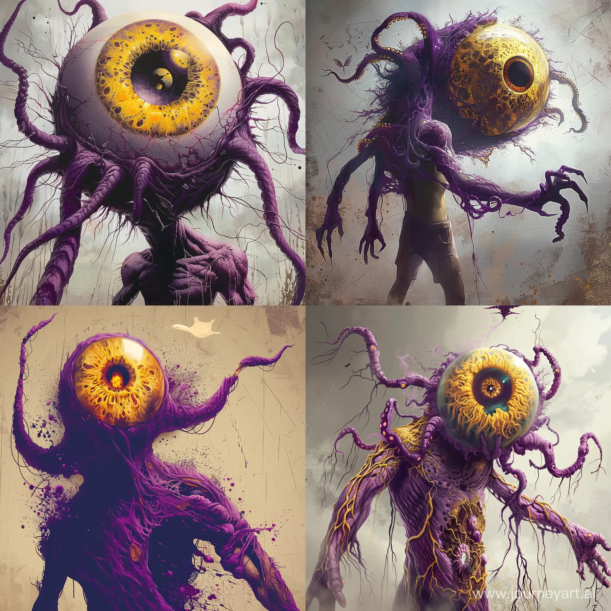 Purple-Monster-Eye-Enveloping-Mans-Body-with-Tentacles