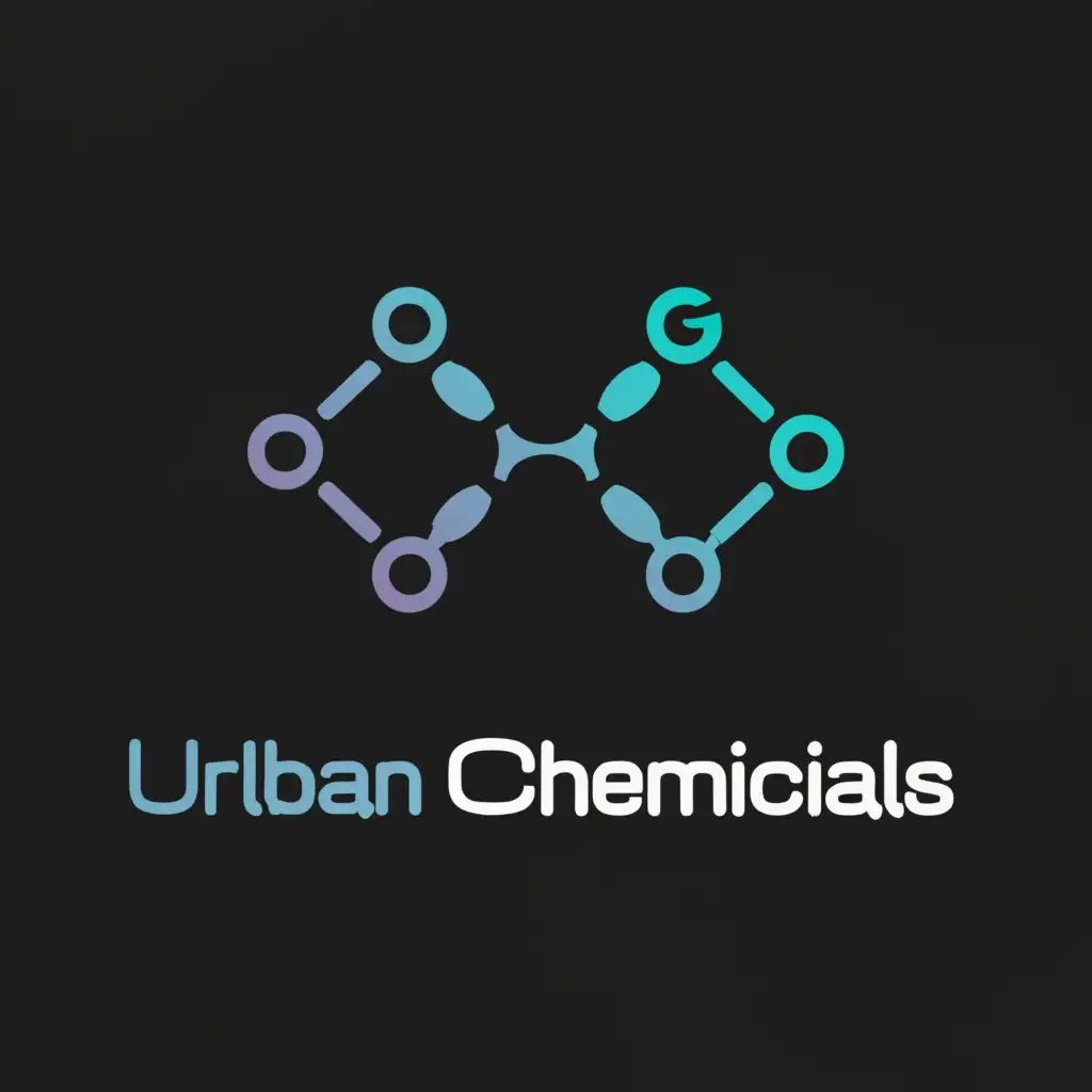 a logo design,with the text "urban chemicals", main symbol:molecule,Moderate,clear background