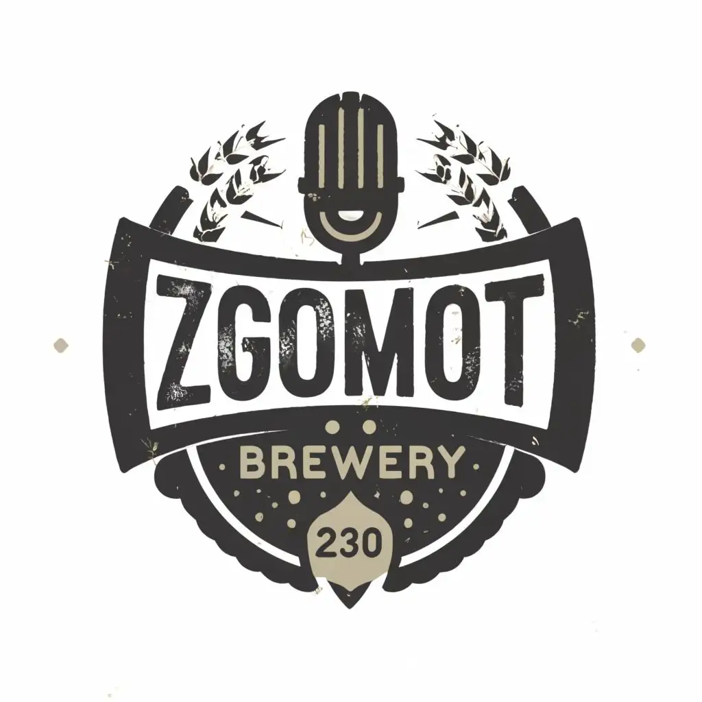 logo, Sound, with the text "ZGOMOT BREWERY", typography