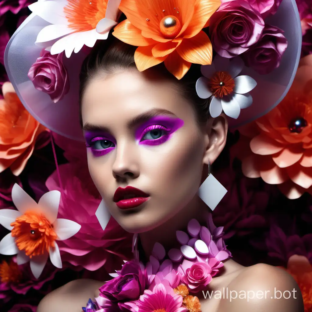 Bold-Lip-Model-in-Futuristic-Flower-Outfit-High-Fashion-Portrait