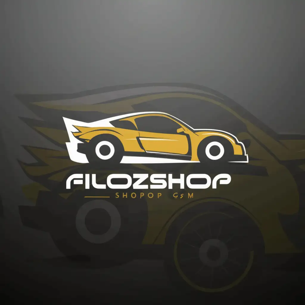 LOGO-Design-For-Filozshop-GM-Sleek-Sports-Car-Emblem-on-Clean-Background
