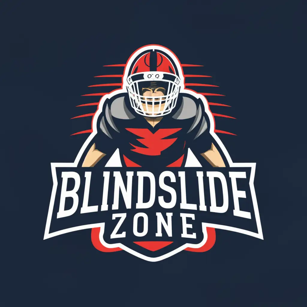 a logo design,with the text "BlindSlide Zone", main symbol:American Football,Moderate,be used in Sports Fitness industry,clear background