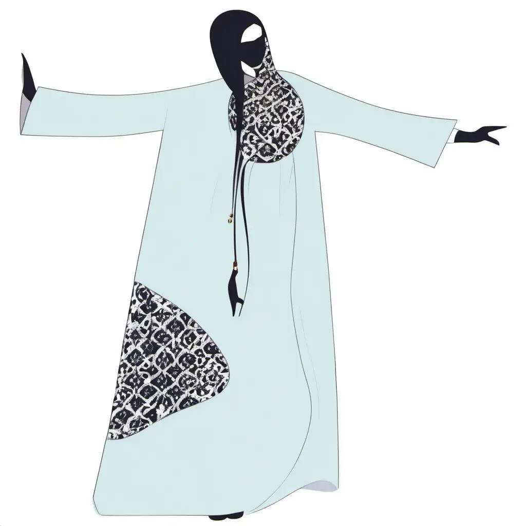 Elegant Tall Woman Wearing Unique Abaya with Modern Design