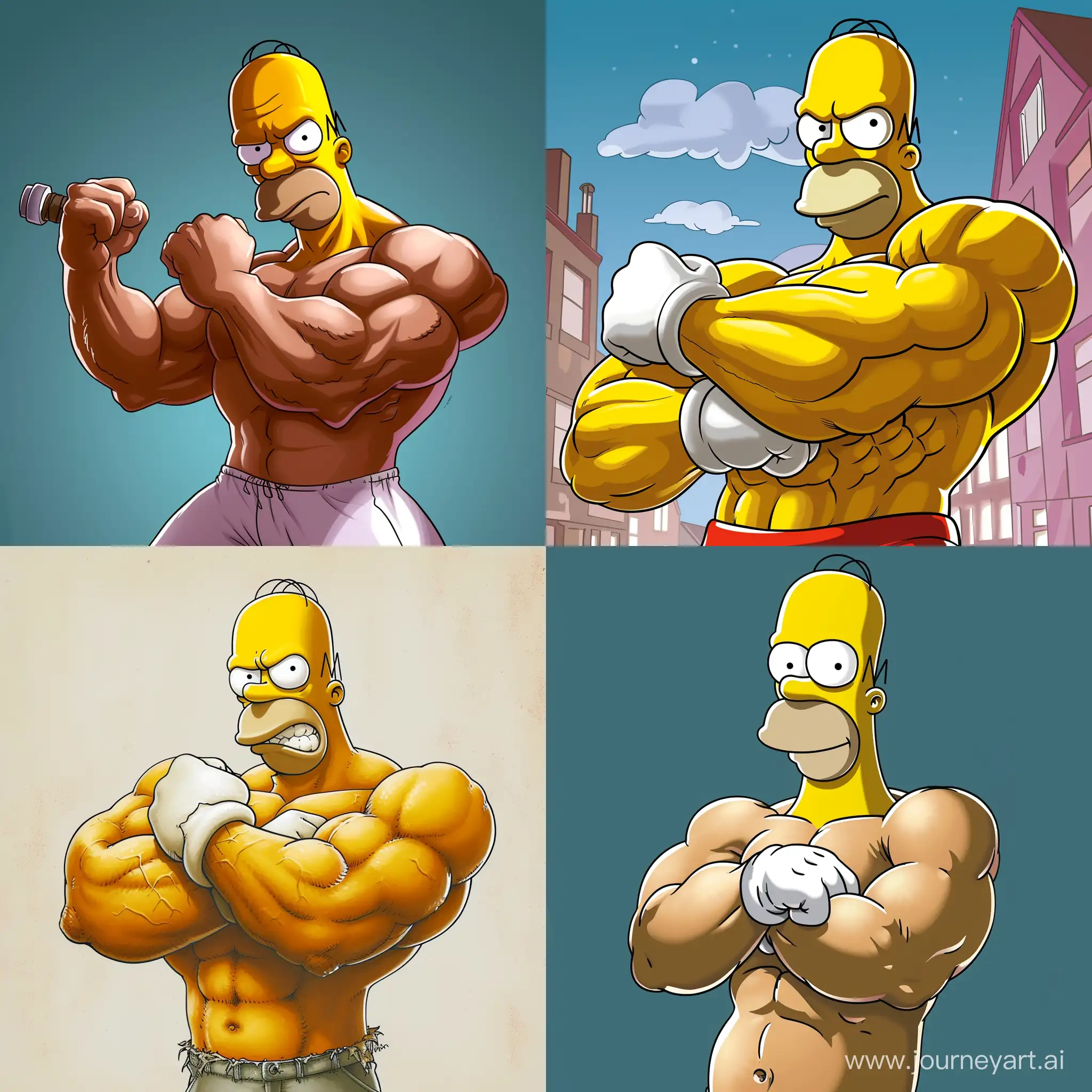 Powerful-Homer-Simpson-Flexing-Muscles