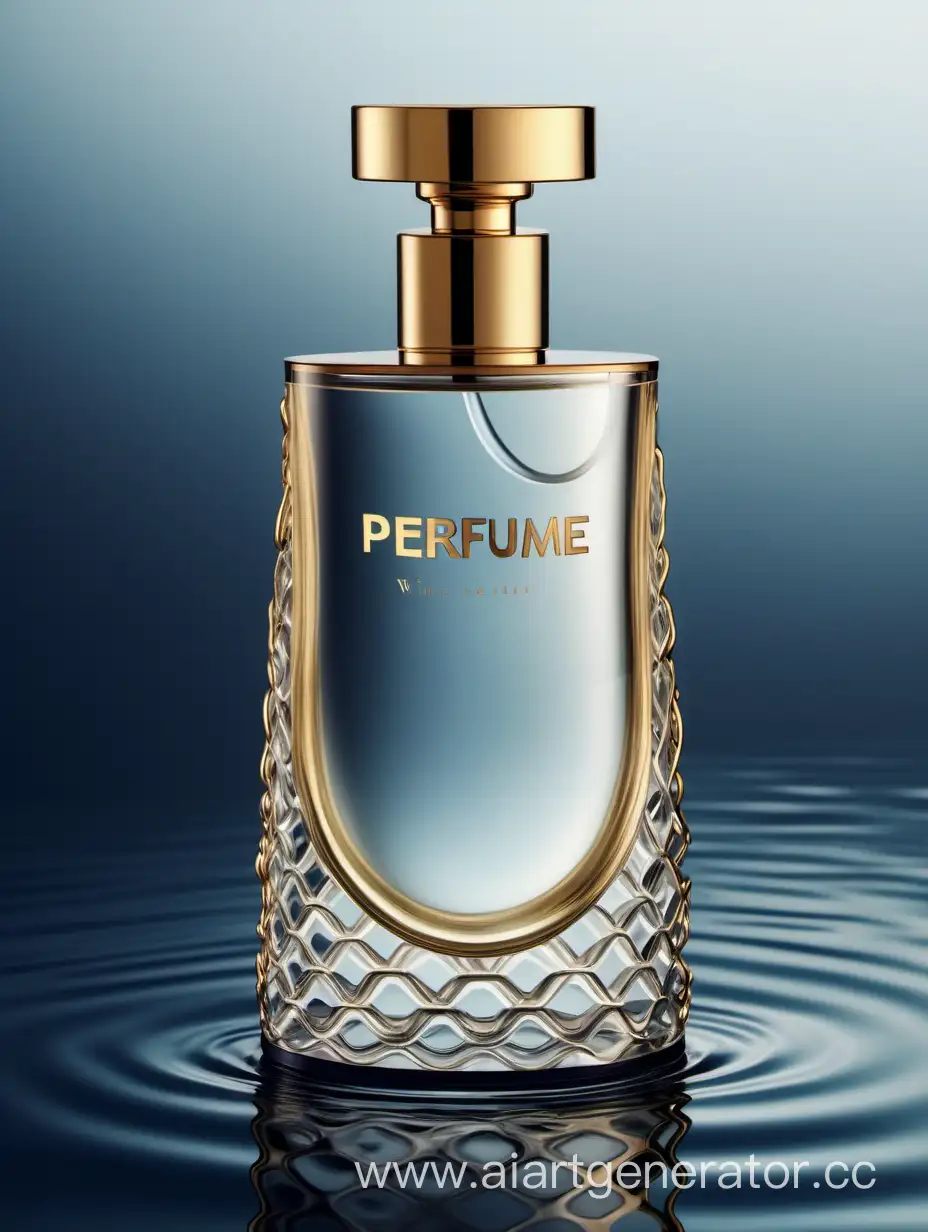 PERFUME
bottle in the shape on the water. Adding to the beautiful shape, luxury gold cap is accompanied by the branding of the wine. Simple and beautiful,