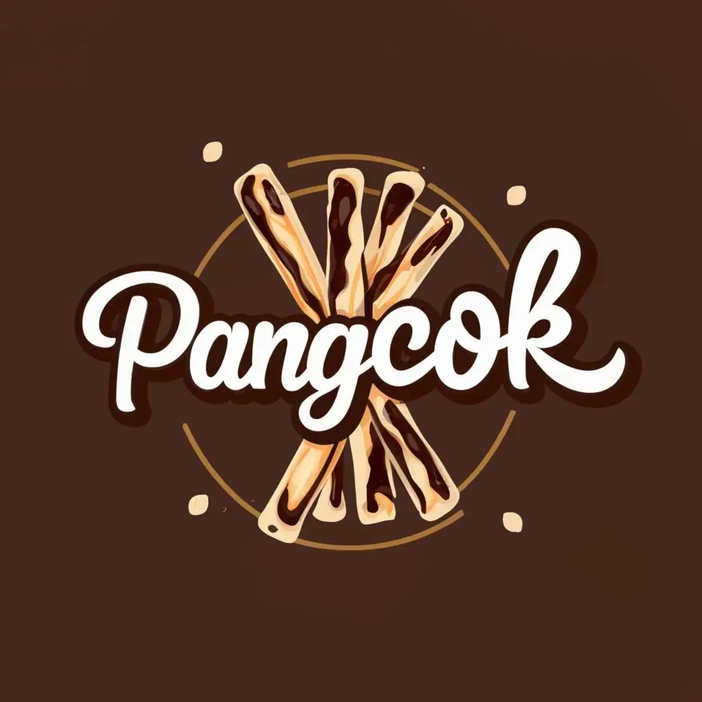 LOGO-Design-for-Pangcok-Delicious-Chocolate-Stick-Dumplings-with-Elegant-Typography