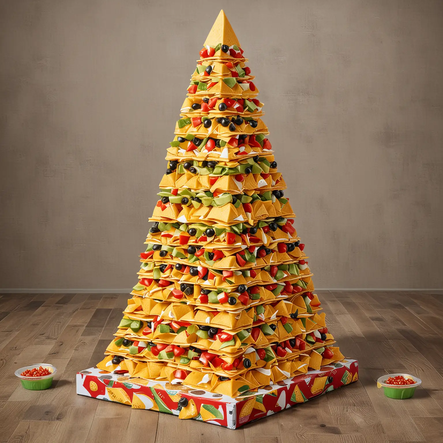 a giant nacho stacking game