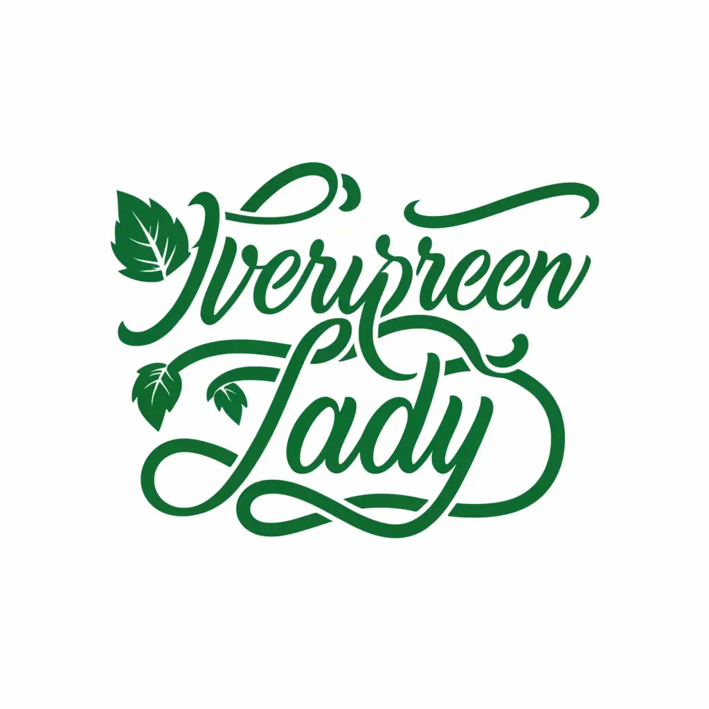 a logo design,with the text "Evergreen Lady", main symbol:Note,Moderate,be used in Entertainment industry,clear background