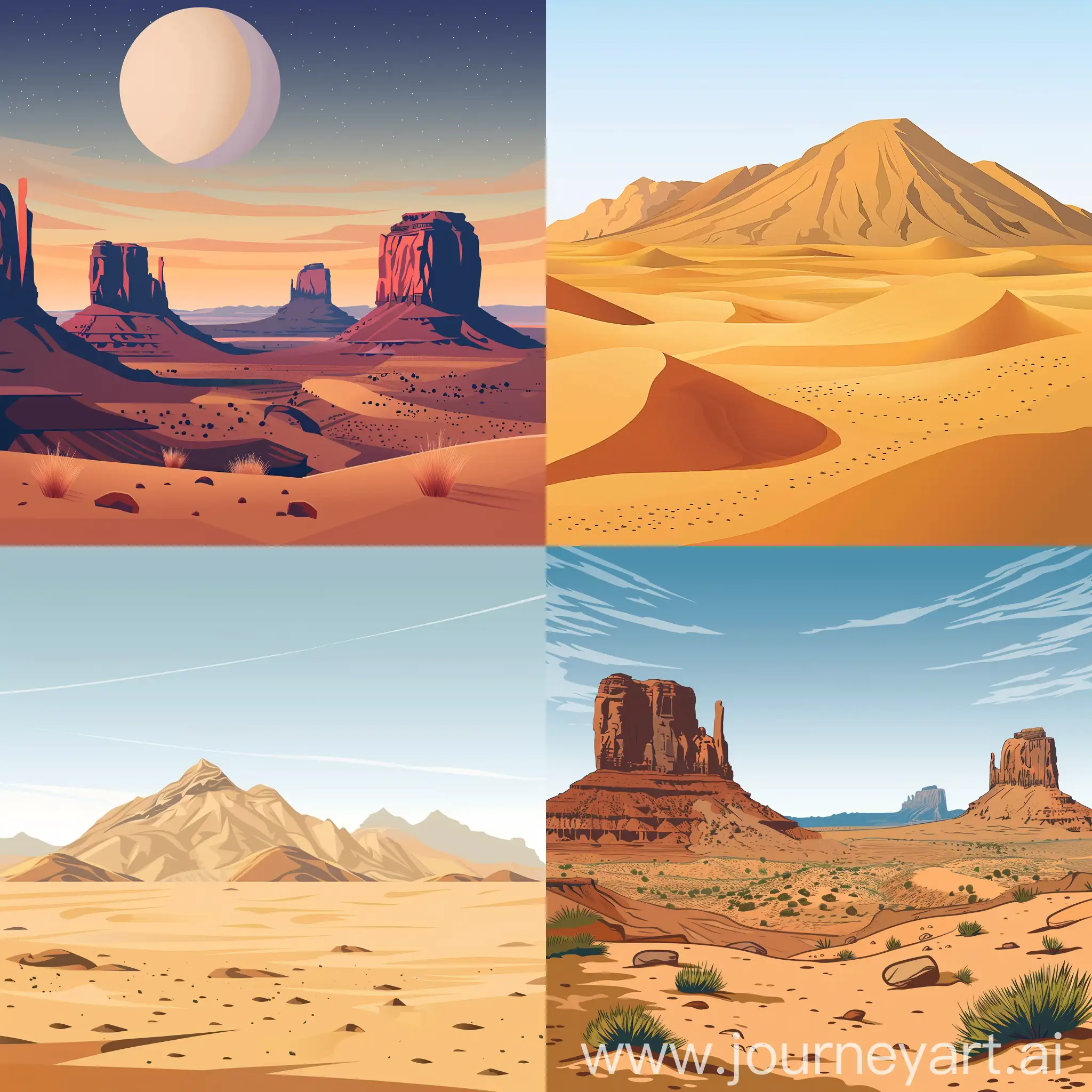 Vector Illustration of Desert/in front 