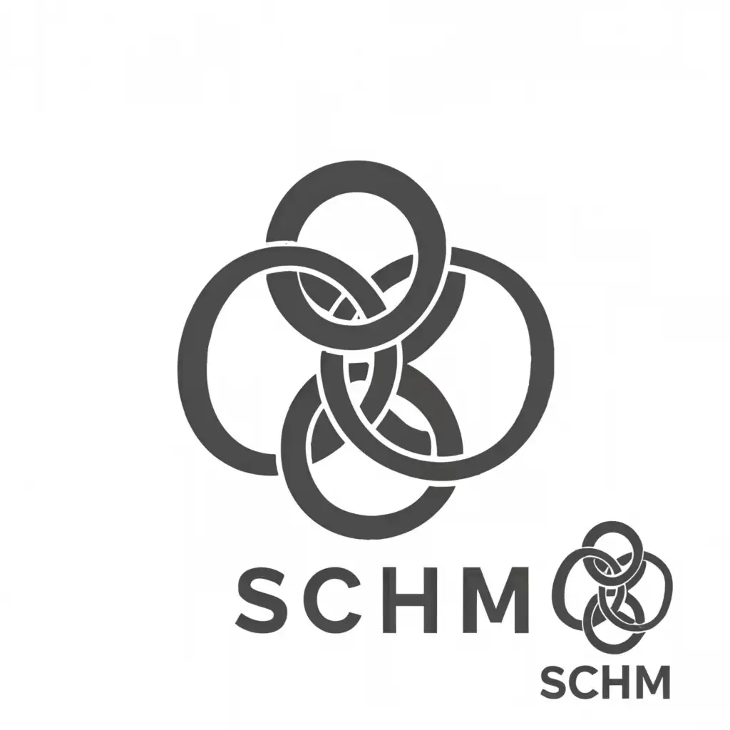 a logo design,with the text "SCHM", main symbol:knot,Minimalistic,be used in Nonprofit industry,clear background