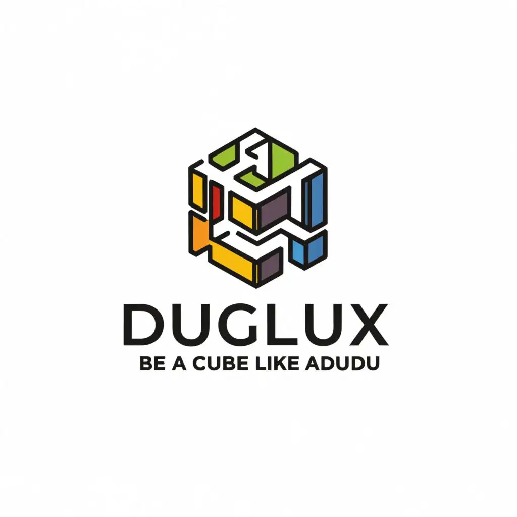 LOGO-Design-For-DUGLUX-Cube-and-D-Inspired-Sleep-Lamps-BE-A-CUBE-LIKE-ADUDU-Typography