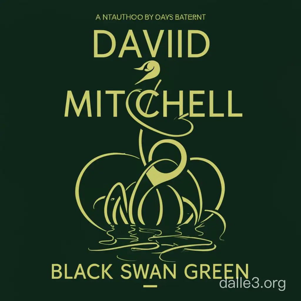 Black Swan Green Book Cover Evocative Portrait with Symbolic Elements Dalle3 AI