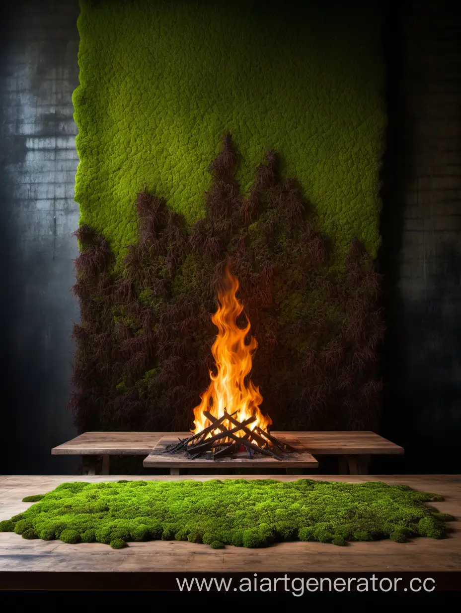 Mystical-Mossy-Wall-with-Fiery-Table-Setting