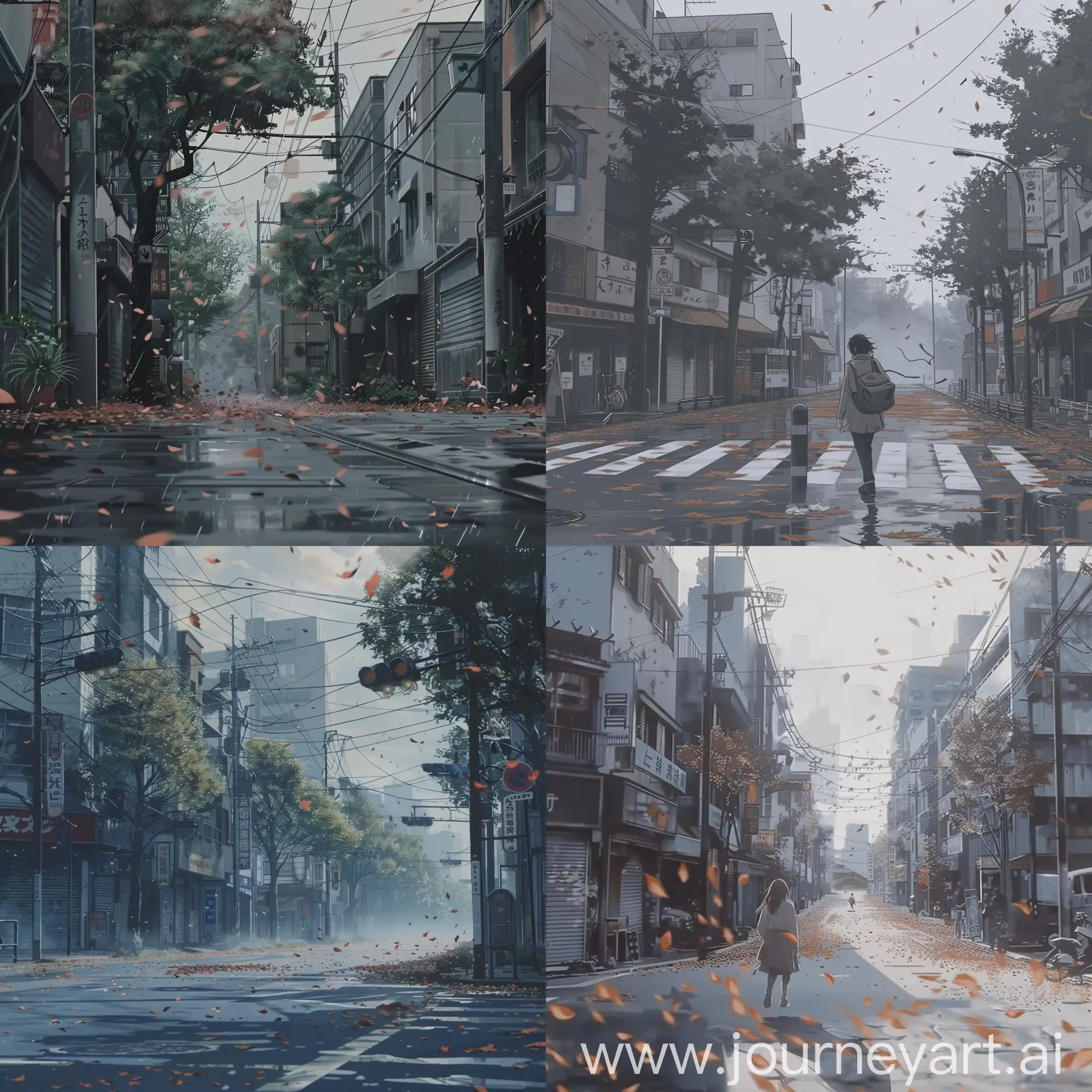 Desolate-Tokyo-Streets-Makoto-Shinkai-Inspired-Animation-with-Wind-and-Leaves