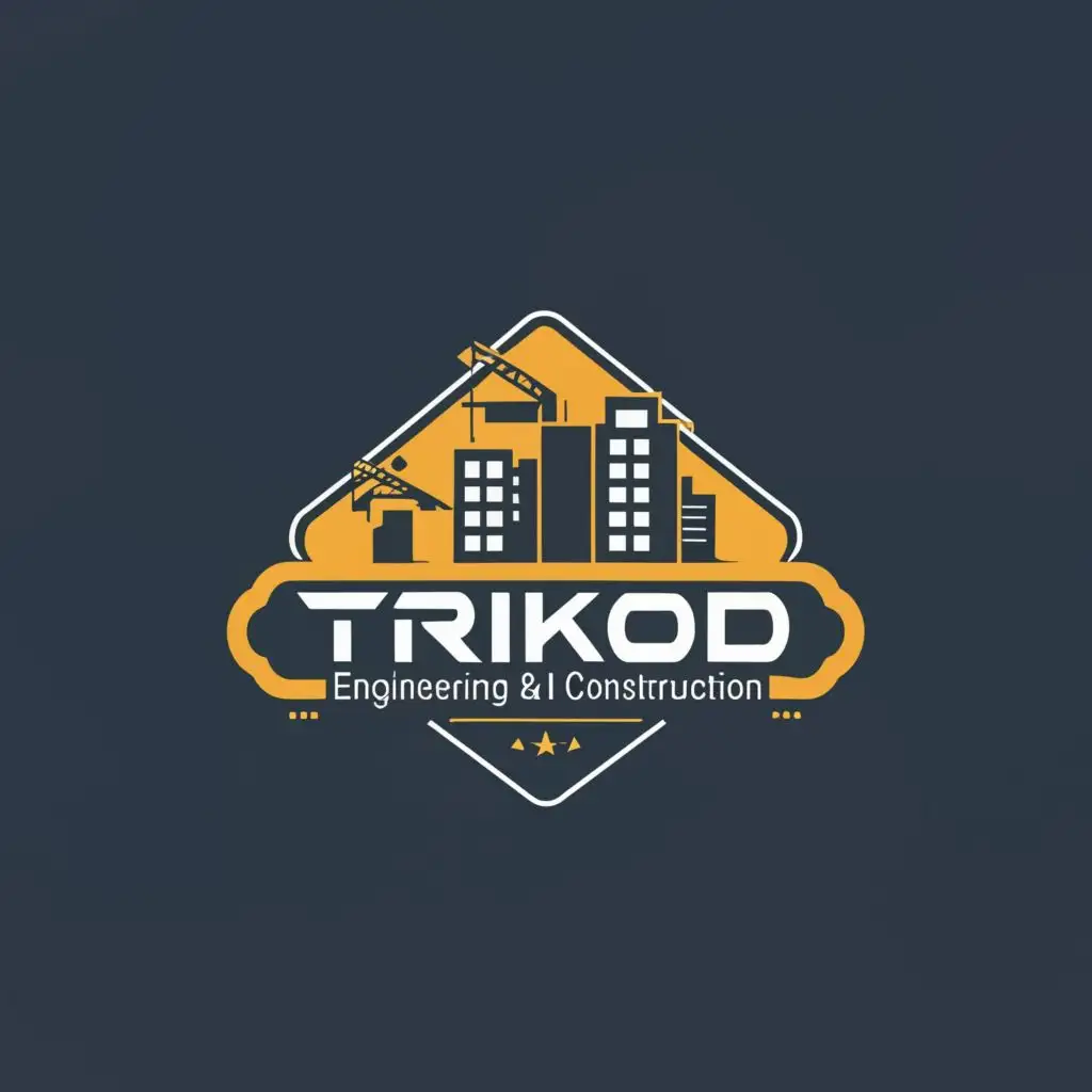 logo, Trikod, with the text "Trikod Engineering & Construction", typography, be used in Construction industry