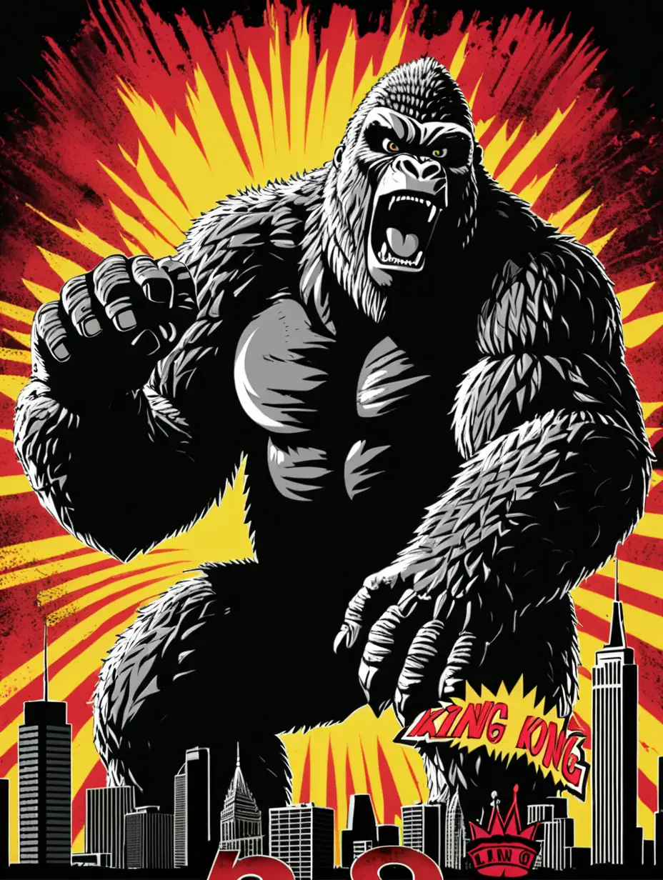 King Kong vs Godzilla birthday  invitation no words on the image
