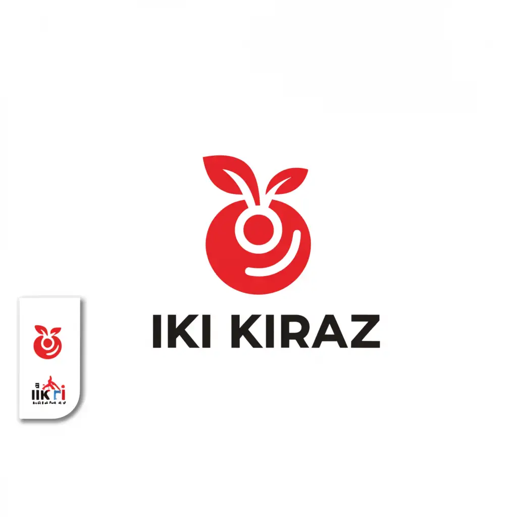 a logo design,with the text "Iki Kiraz", main symbol:cherry,Moderate,clear background