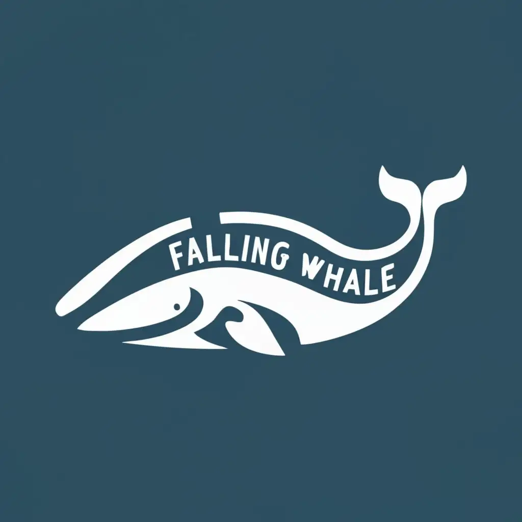 logo, whale , with the text "falling whale productions", typography, be used in Sports Fitness industry