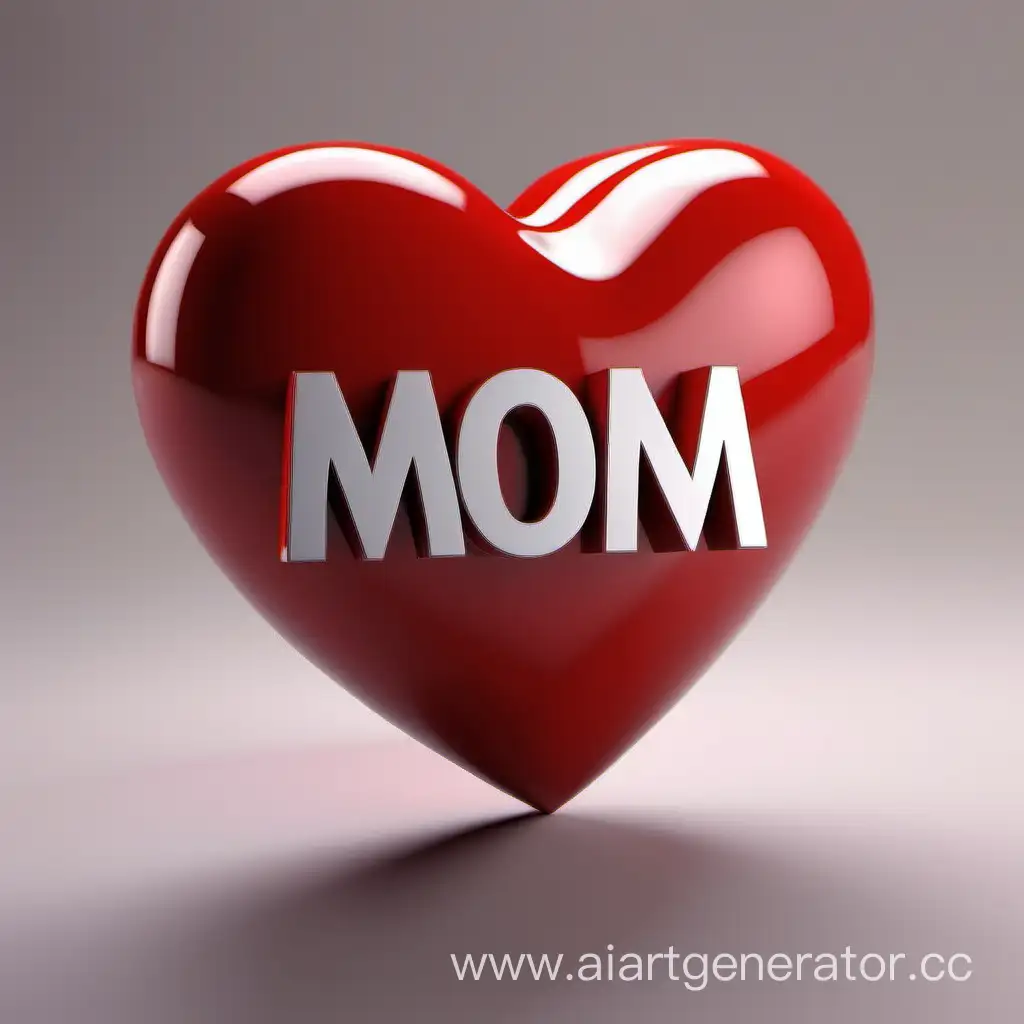 Vibrant-3D-Red-Heart-with-Mom-Inscription-Symbolic-Love-and-Appreciation