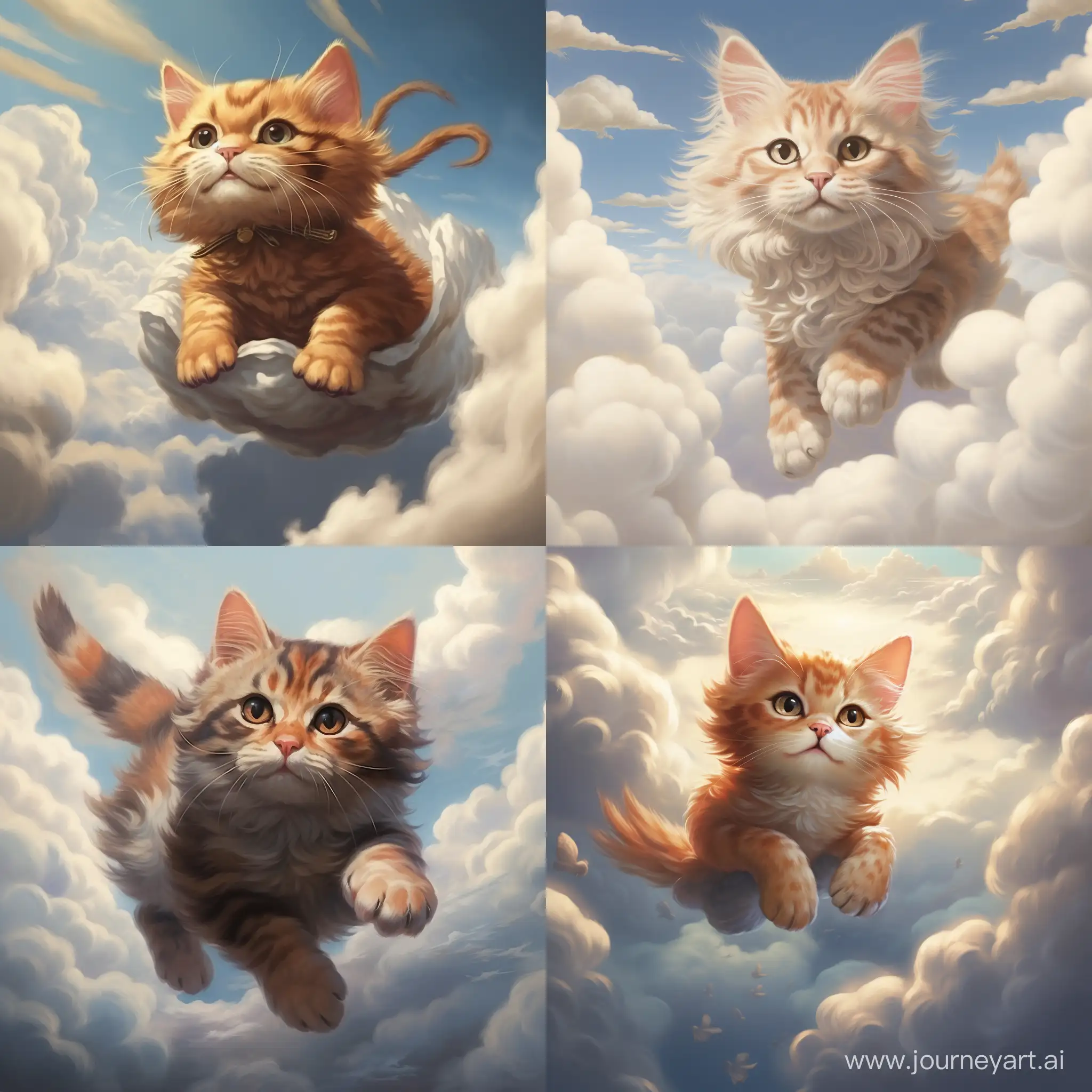 Aerial-Feline-Marvel-Majestic-Cat-Soaring-Through-Clouds