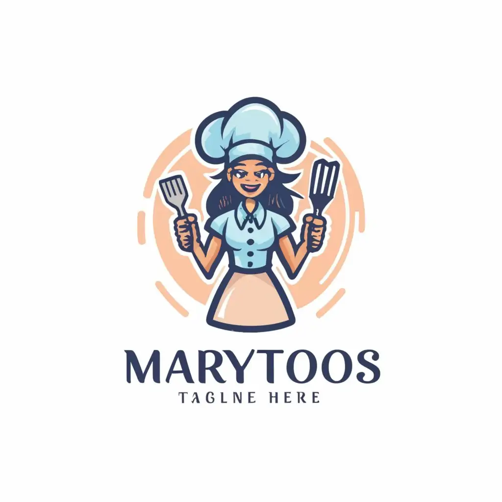a logo design,with the text "Marytoos ", main symbol:Female chef,Moderate,be used in Restaurant industry,clear background