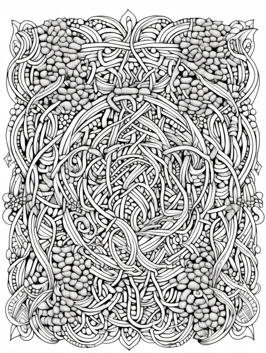 Intricate Tangle Art Coloring Page for Relaxation and Creativity
