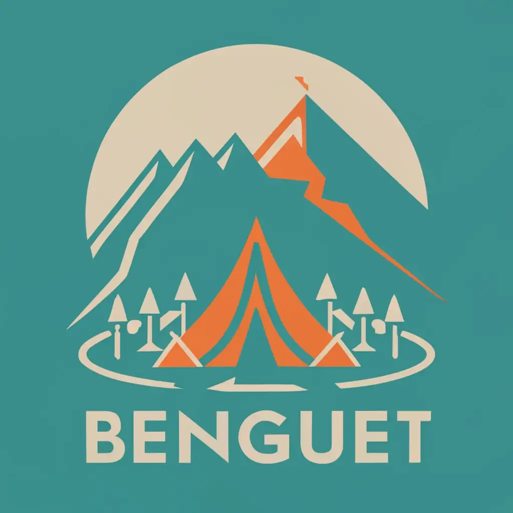 LOGO-Design-for-Benguet-AFC-Keswick-Majestic-Mountain-Landscape-with-Camp-Tents-and-Striking-Typography