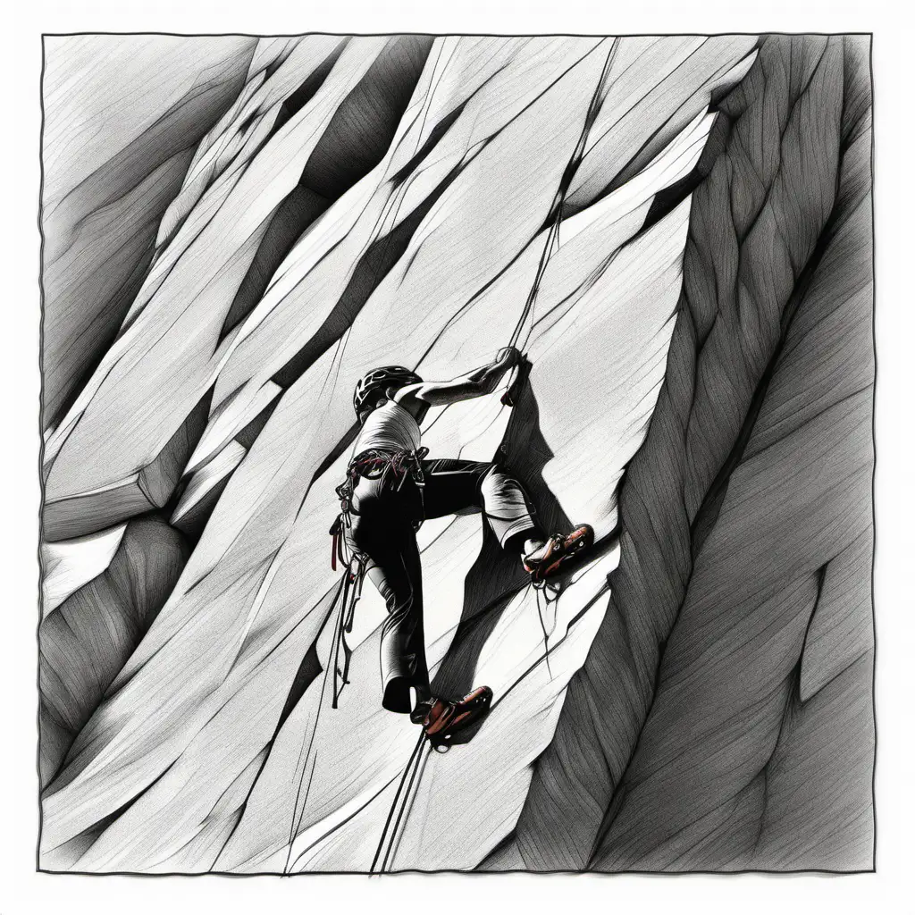 intense climbing drawing white border