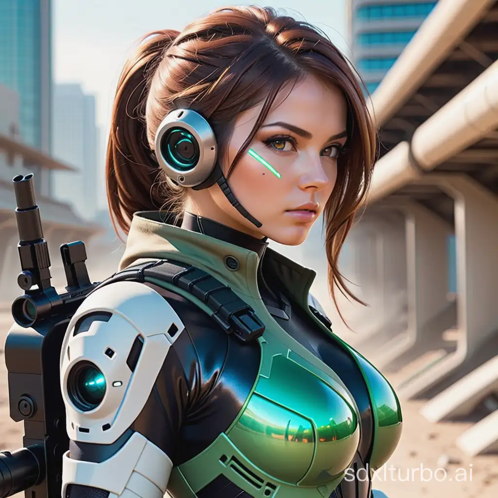 futuristic female sniper