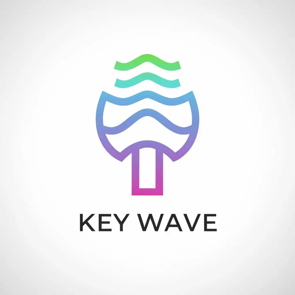 a logo design,with the text "Key Wave", main symbol:computer keyboard key,Moderate,be used in Technology industry,clear background